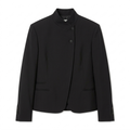 Veste en Polyester Femme – Col Montant et Coupe Asymétrique Décontractée