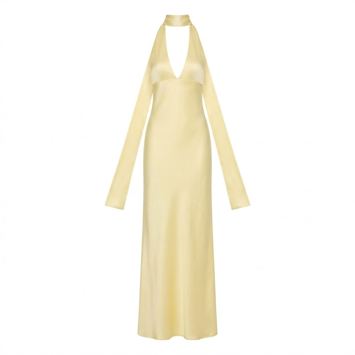 Robe Longue de Soirée en Polyester avec Décolleté Plongeant et Dos Nu pour Femme