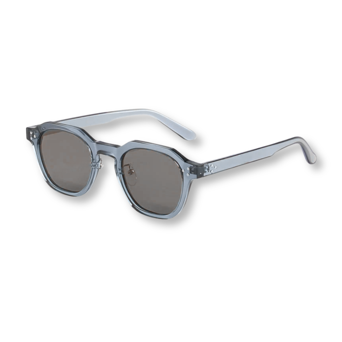Lunettes de Soleil Polarisées Hexagonales avec Monture en Acétate et Double Pont