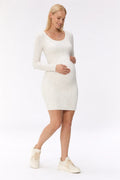 Robe pull maternité tricot torsadé col rond