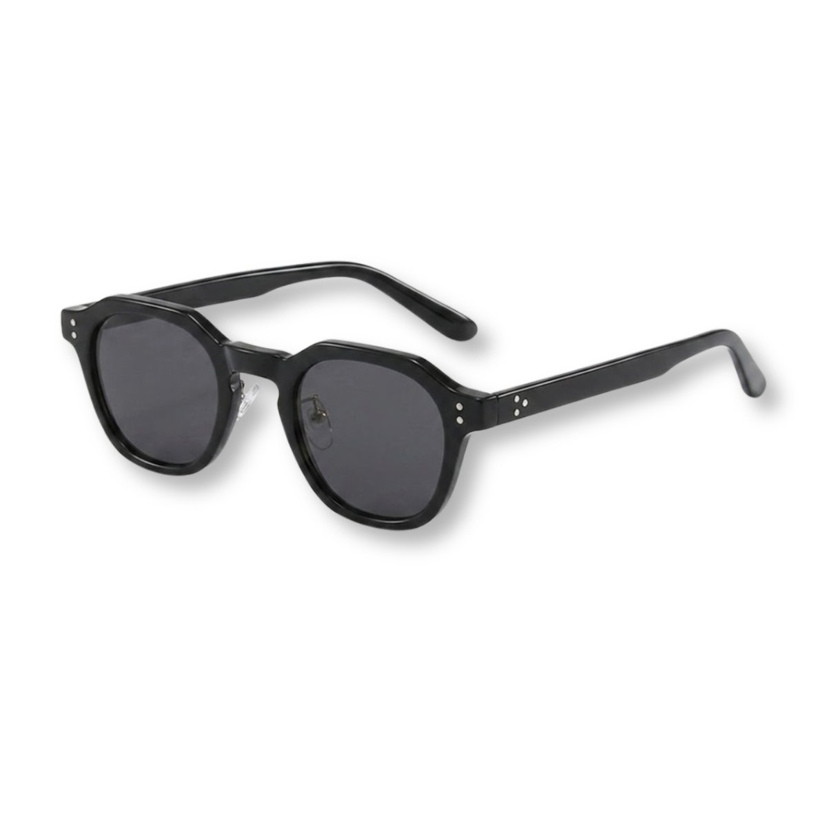 Lunettes de Soleil Polarisées Hexagonales avec Monture en Acétate et Double Pont