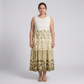 Robe longue grande taille pour femme style hawaïen à col rond