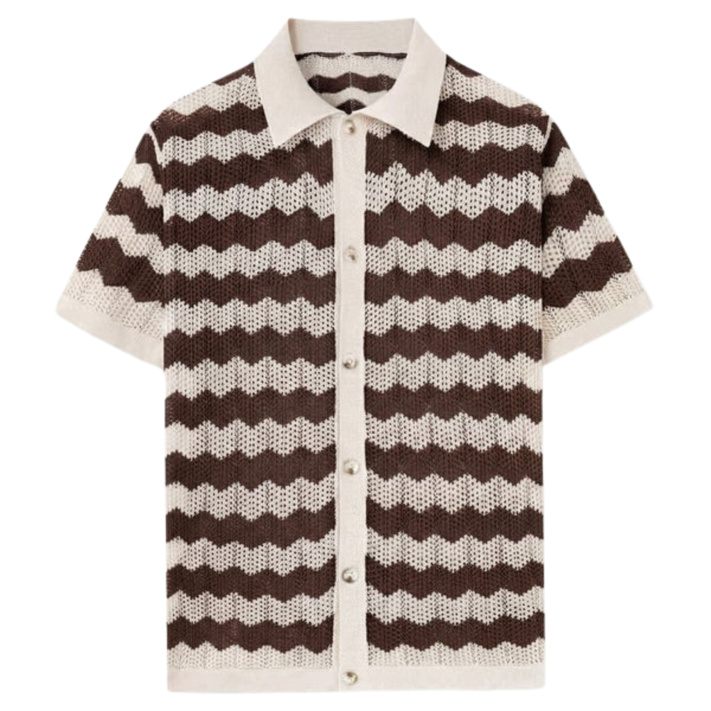 Polo homme en maille jacquard boutonné — vacances