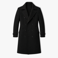 Manteau en laine pour homme automne hiver style business casual double boutonnage trench long