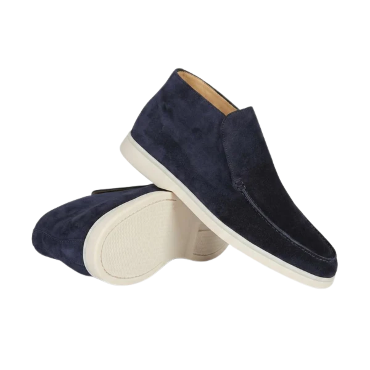 Mocassins montants pour homme — bottines à enfiler en daim — style bureau chic décontracté