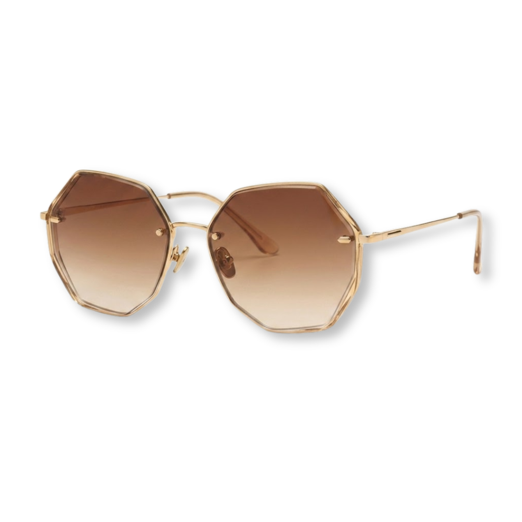 Lunettes de soleil oversize sans monture avec verres dégradés géométriques