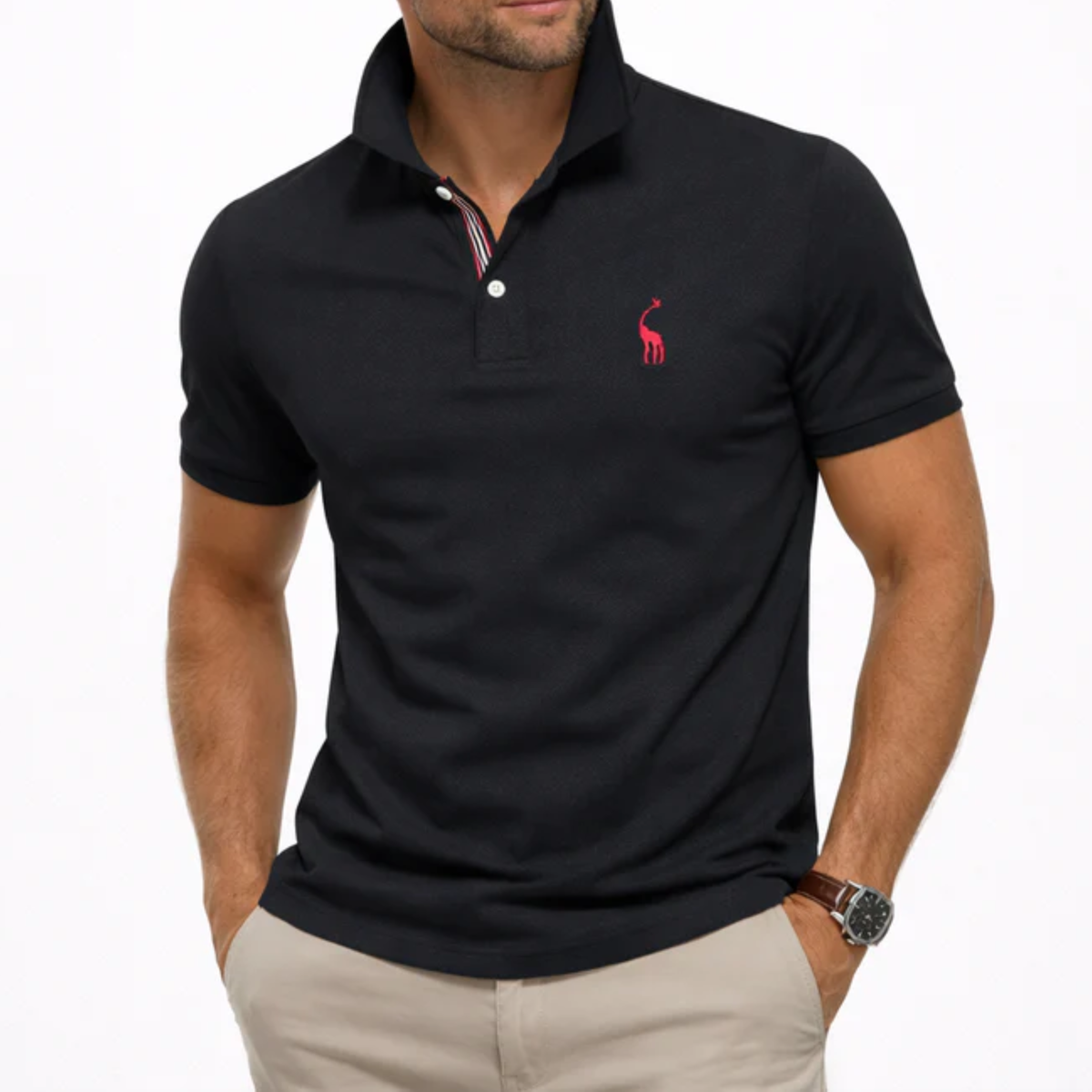Polo en coton pour hommes — coupe régulière — style quotidien