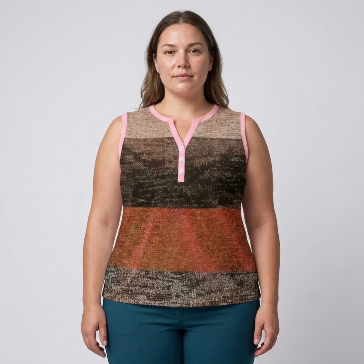 Débardeur grande taille à col en V pour femme