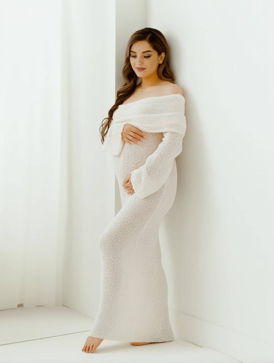 Robe Longue Maternité Maille