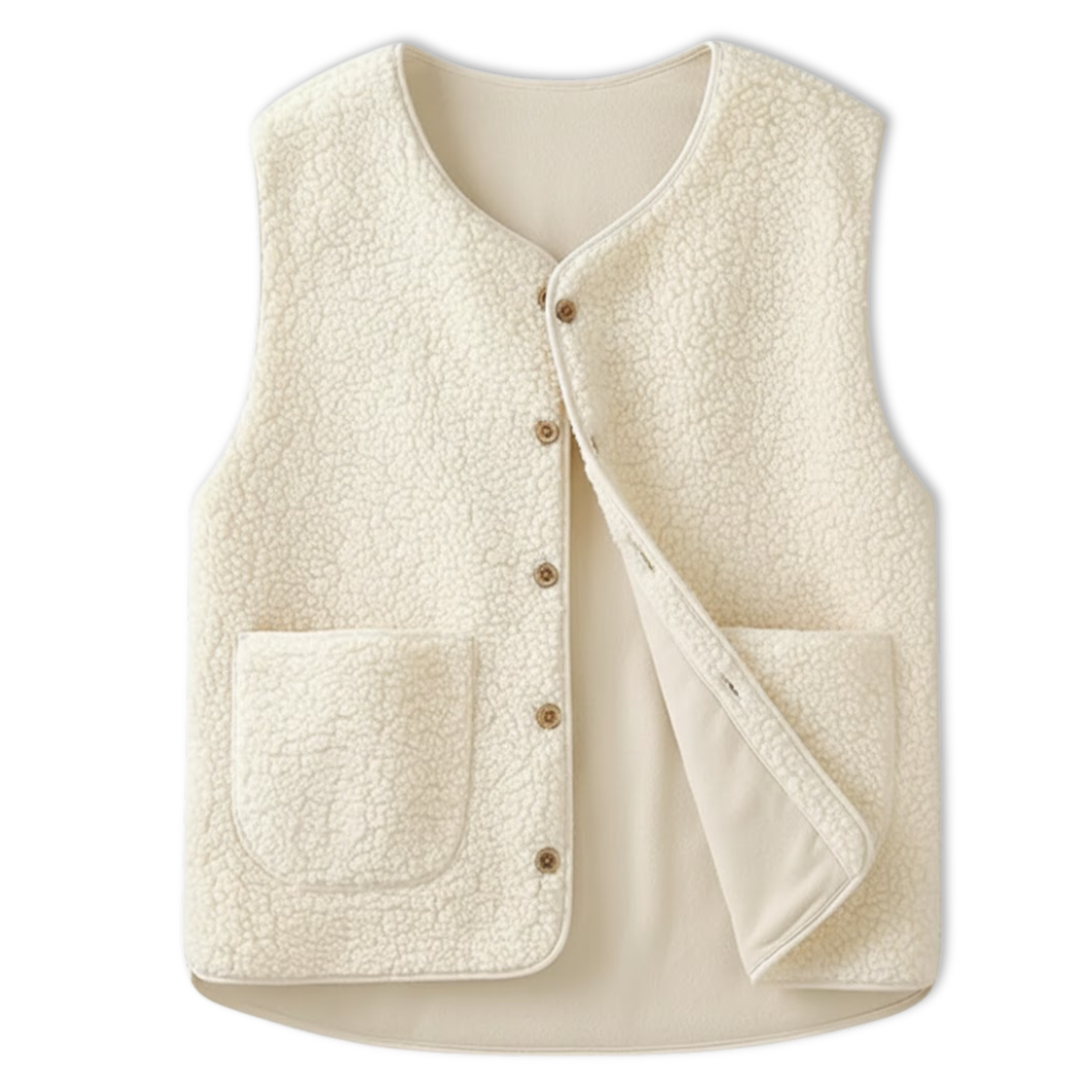 Gilet Femme en Polaire Teddy Sans Manches Veste Extérieure