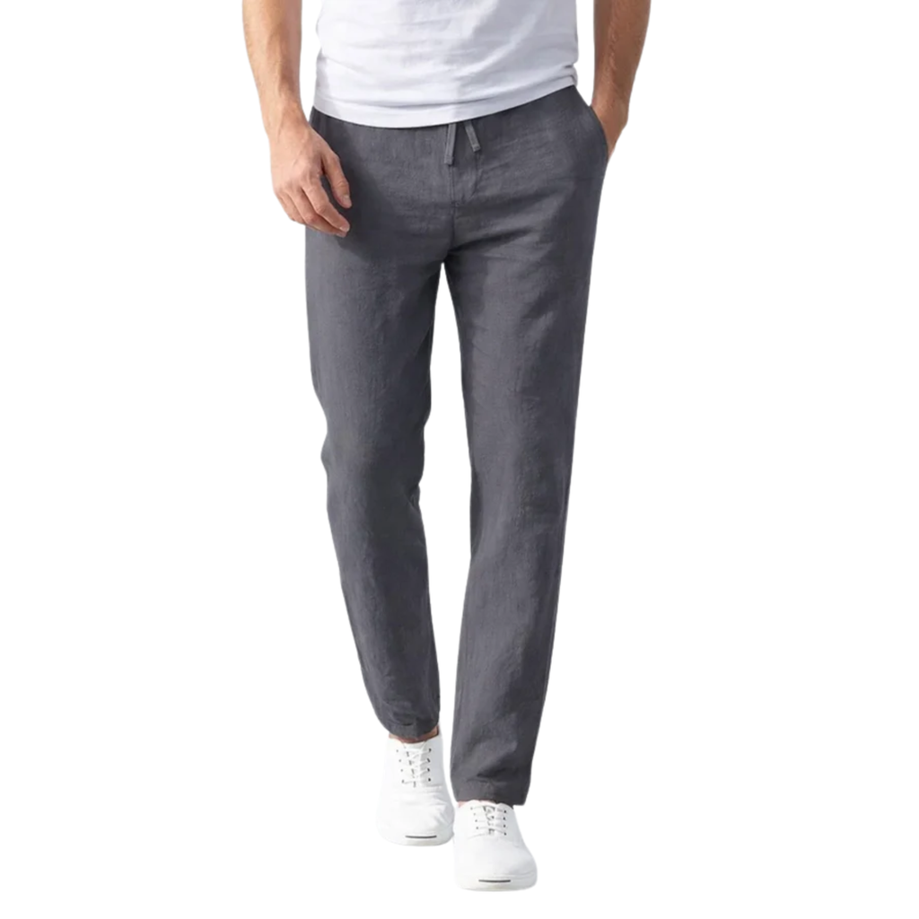 Pantalon coupe droite homme — taille élastique avec cordon — plage et été
