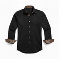 Chemise habillée cintrée à manches longues pour homme avec col et poignets contrastés