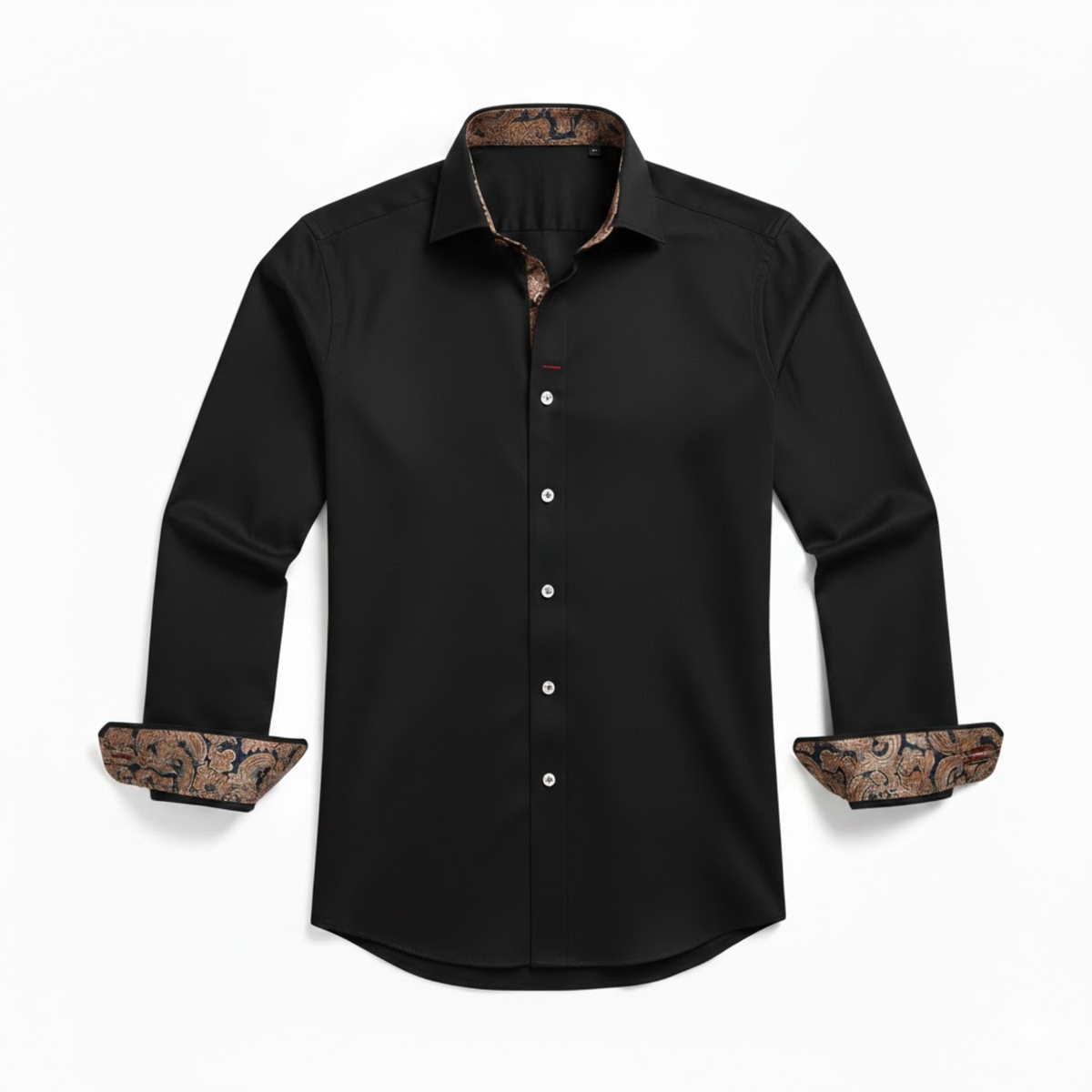Chemise habillée cintrée à manches longues pour homme avec col et poignets contrastés