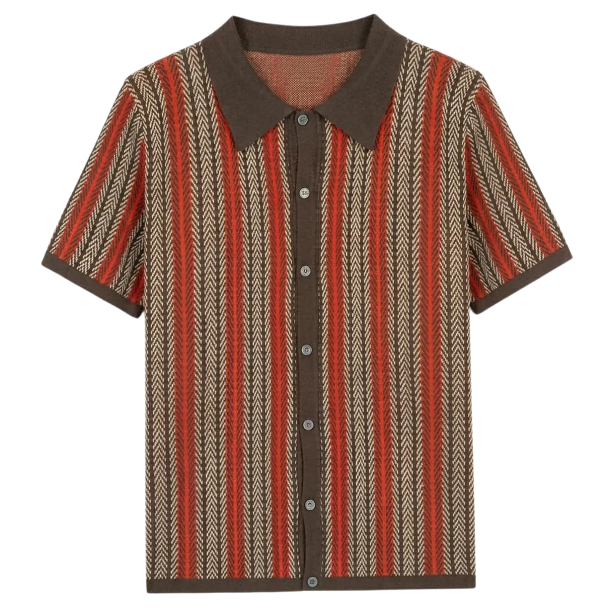 Polo en maille homme — rayures verticales — style décontracté resort