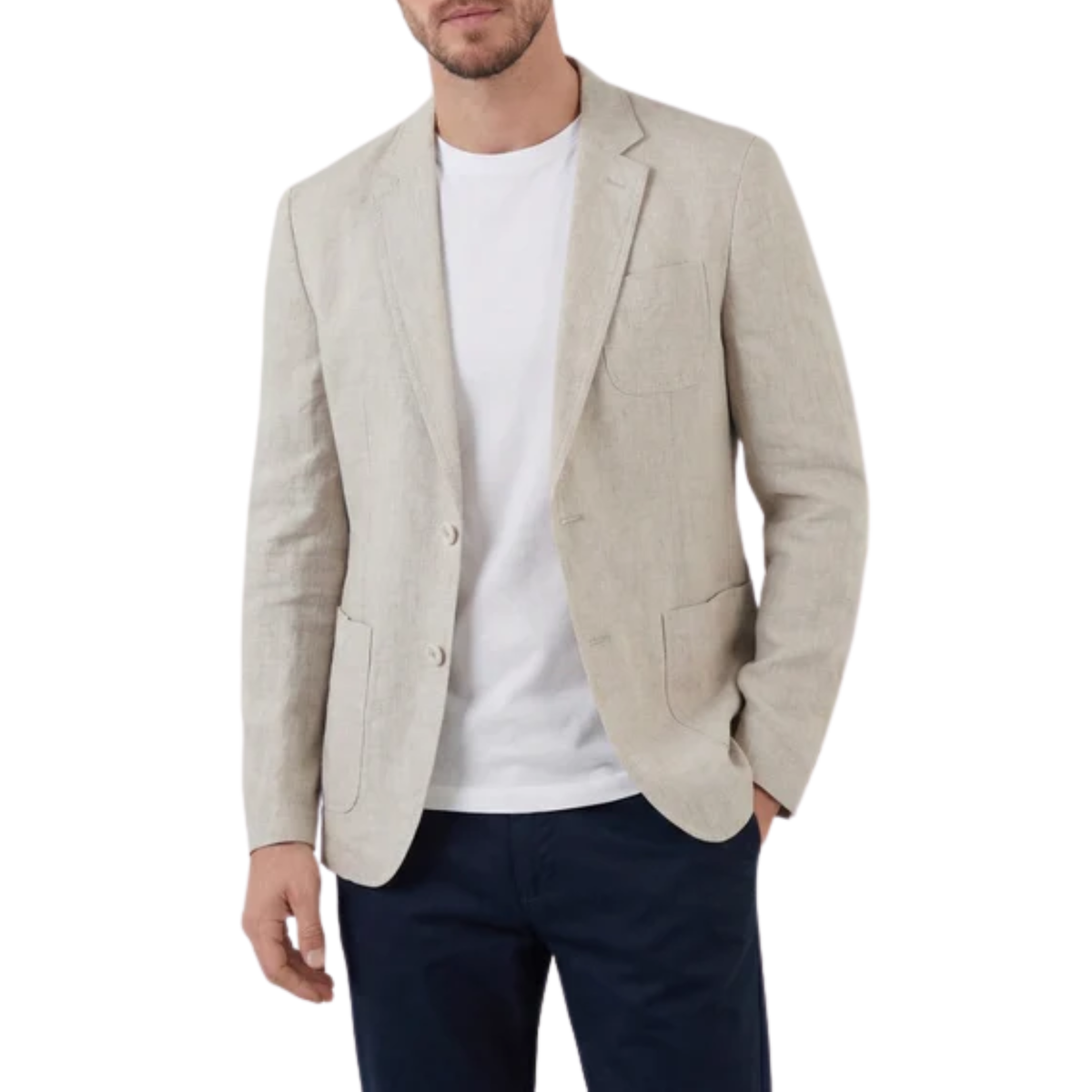Veste blazer en lin homme — coupe ajustée — mariage et été
