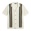 Polo en maille homme — rayures verticales — style vintage bord de mer
