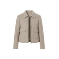 Veste femme courte croisée col tailleur chic structurée décontractée