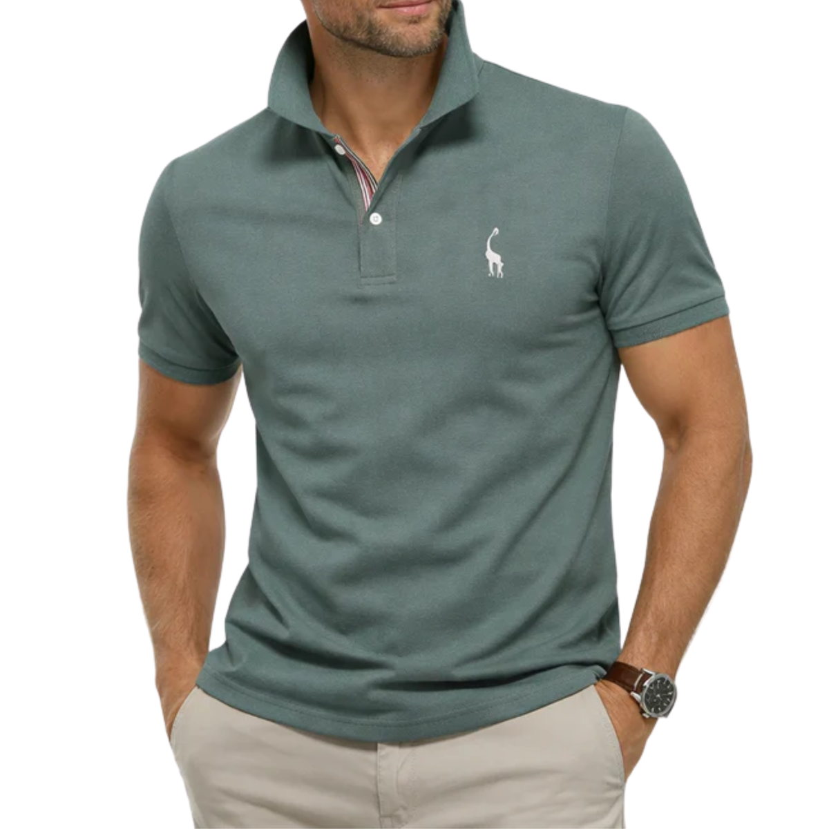 Polo en coton pour hommes — coupe régulière — style quotidien