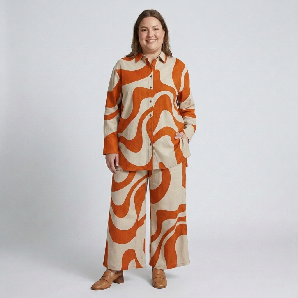 Ensemble deux pièces grande taille à motif graphique