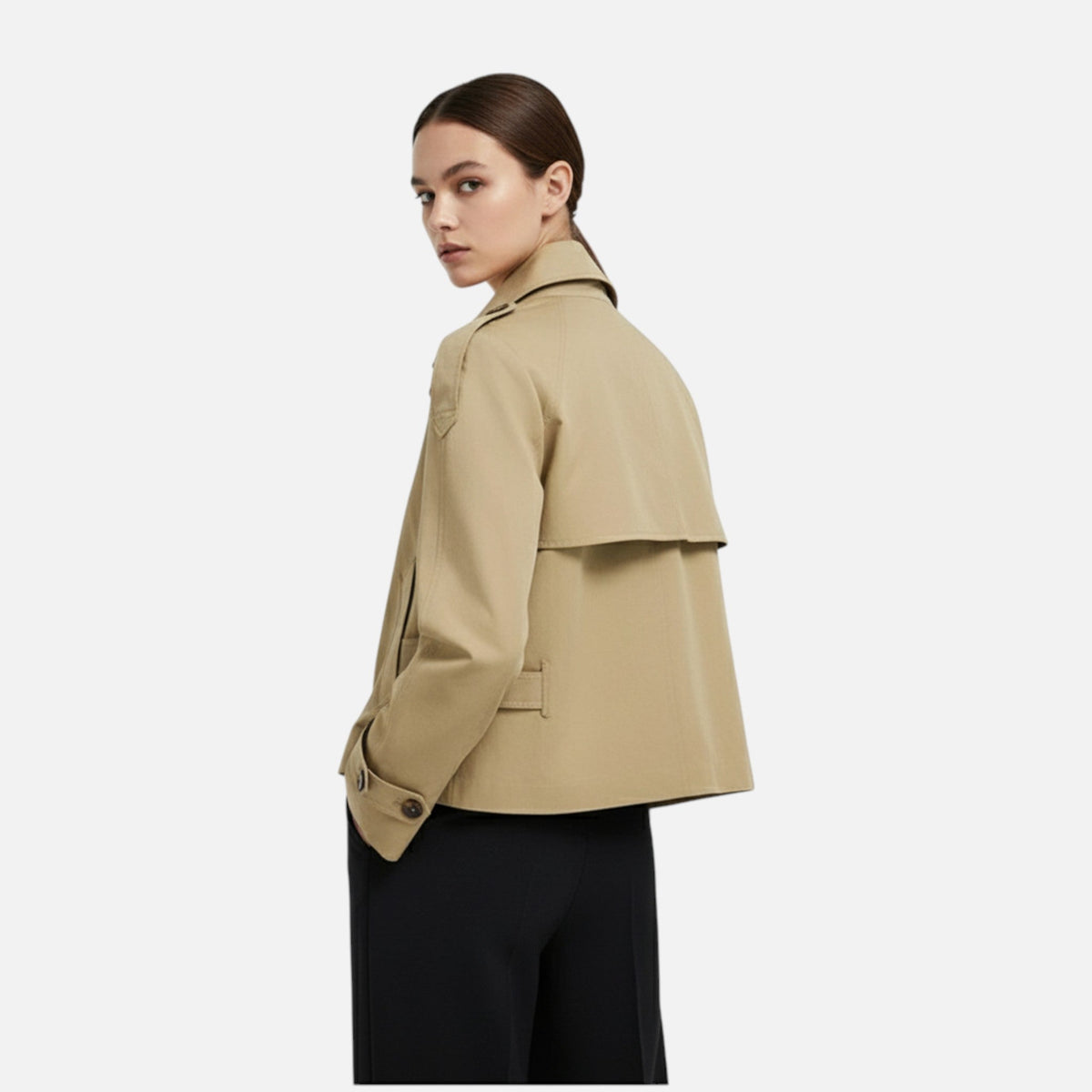 Ancienne Monde | Trench Court Ceinturé Élégant pour Femme