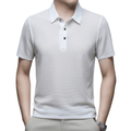 Polo homme à texture gaufrée et manches courtes — bureau &amp; détente