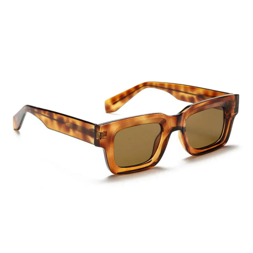 Lunettes de soleil carrées monture épaisse protection UV400 verres TAC unisexe