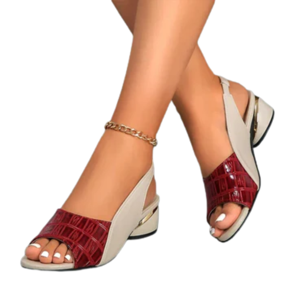 Nu-pieds slingback femme — talon carré et bout ouvert — bureau