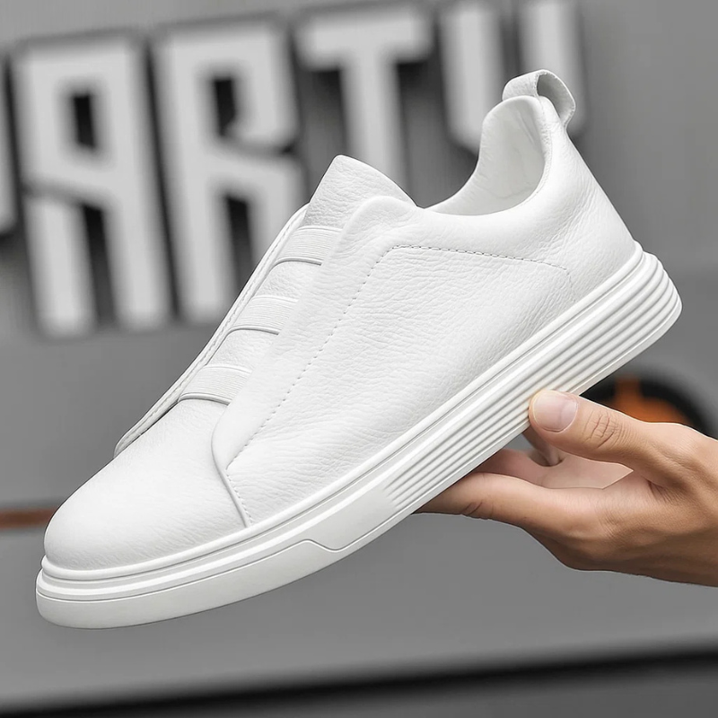 Baskets en Cuir Homme – Lacets Extensibles et Style Raffiné Intemporel