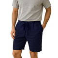 Short en Lin pour Homme avec Taille Élastiquée et Coupe Droite Décontractée