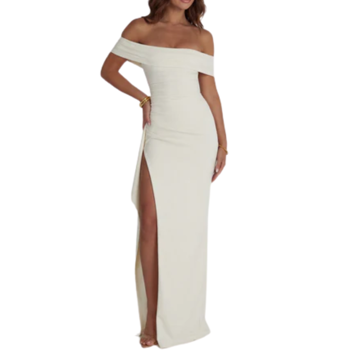 Robe de soirée longue — épaules dénudées coupe ajustée | événement formel