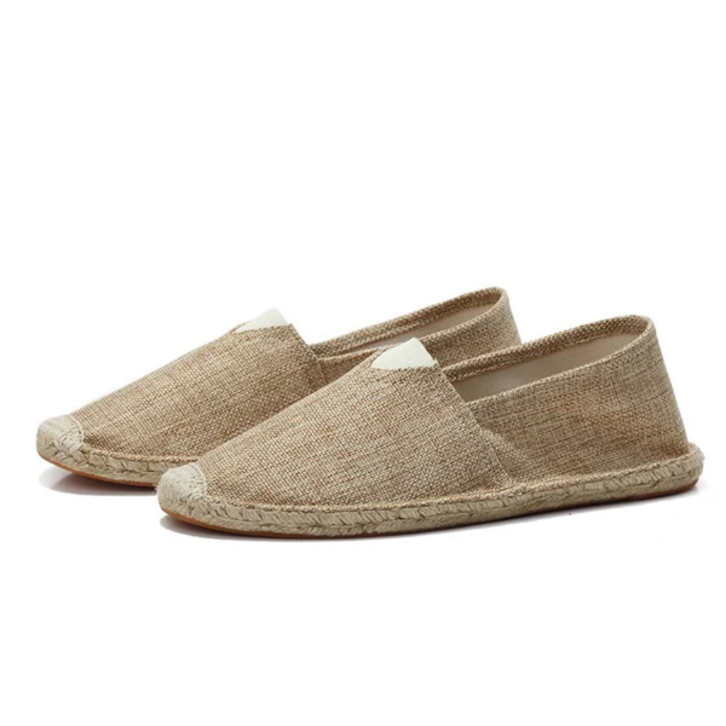Espadrilles en lin pour homme — mocassins à enfiler en toile — plage et vacances