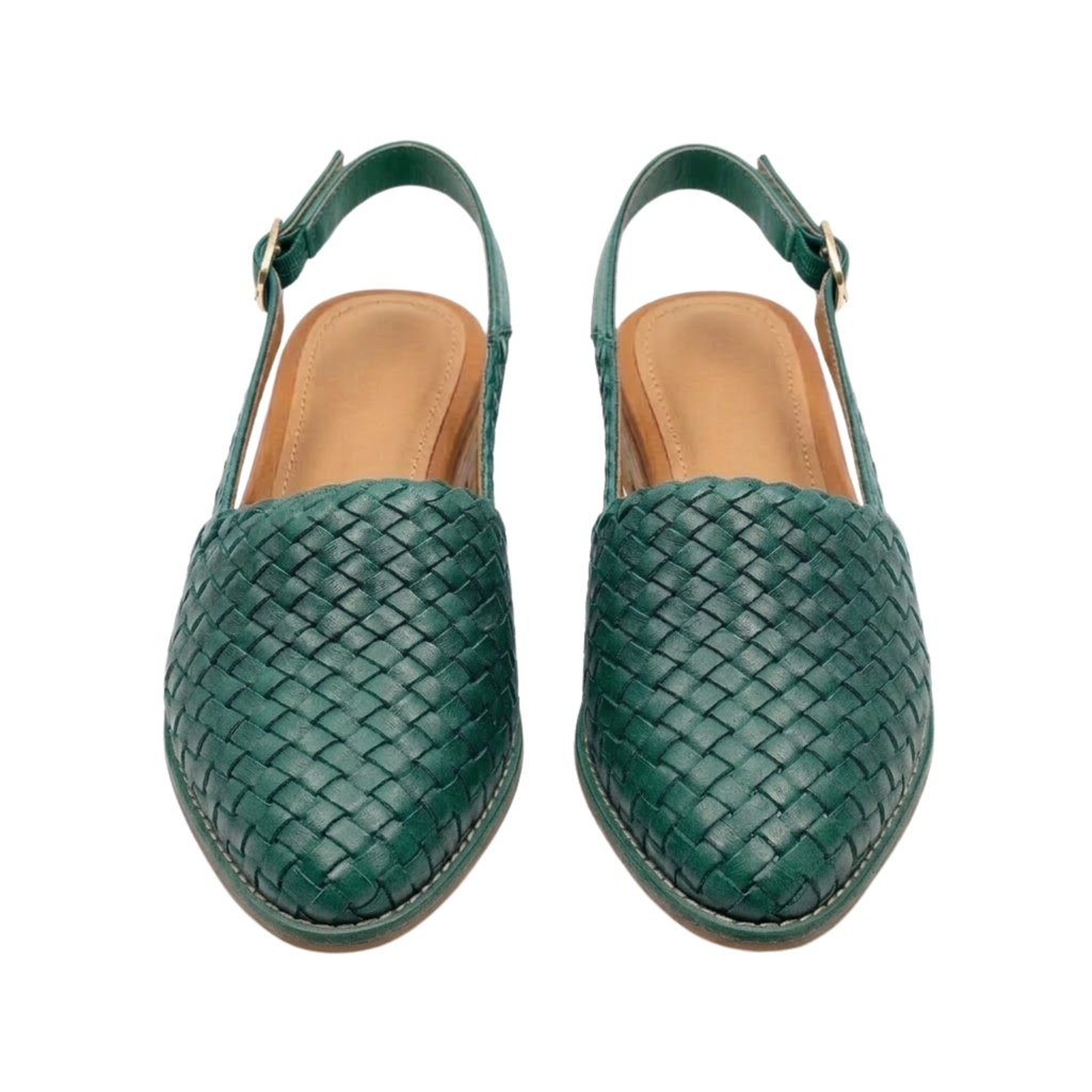 Slingbacks Gevlochten à Bout Pointu et Bride Arrière pour Femmes