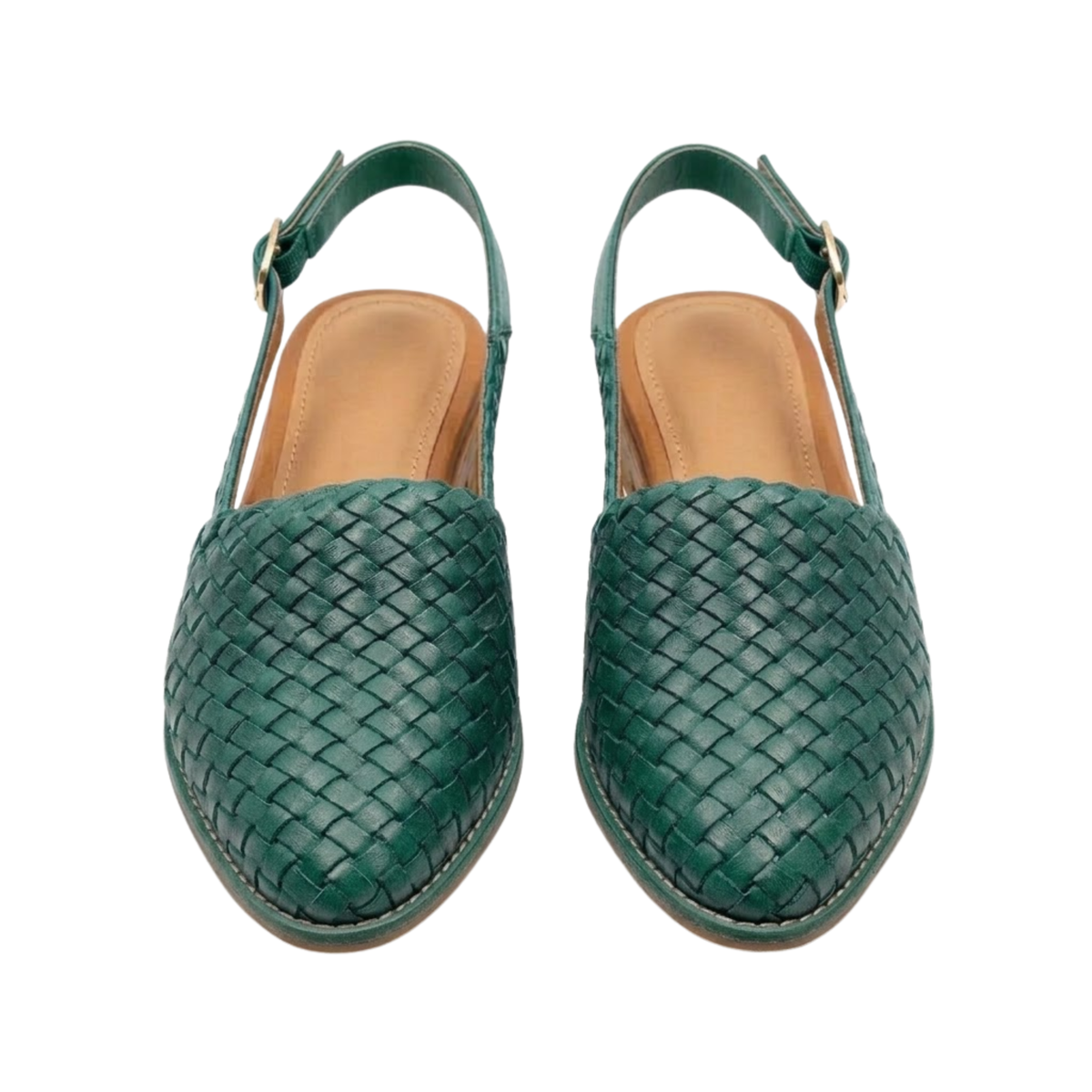 Slingbacks Gevlochten à Bout Pointu et Bride Arrière pour Femmes