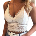 Haut court crop top pour femmes en dentelle — col en v — sortie chic
