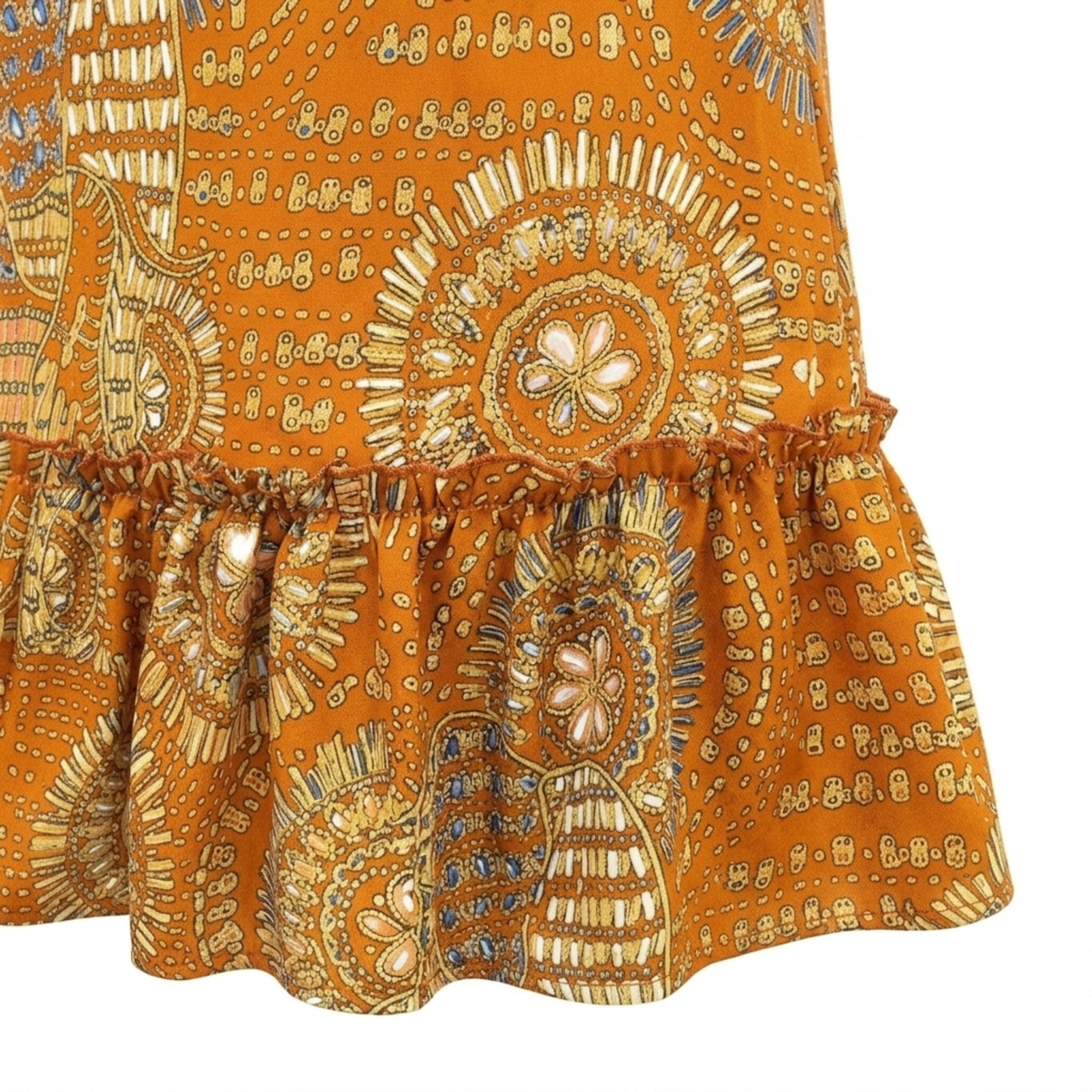 Robe mi-longue grande taille pour femme à col rond et ourlet froncé