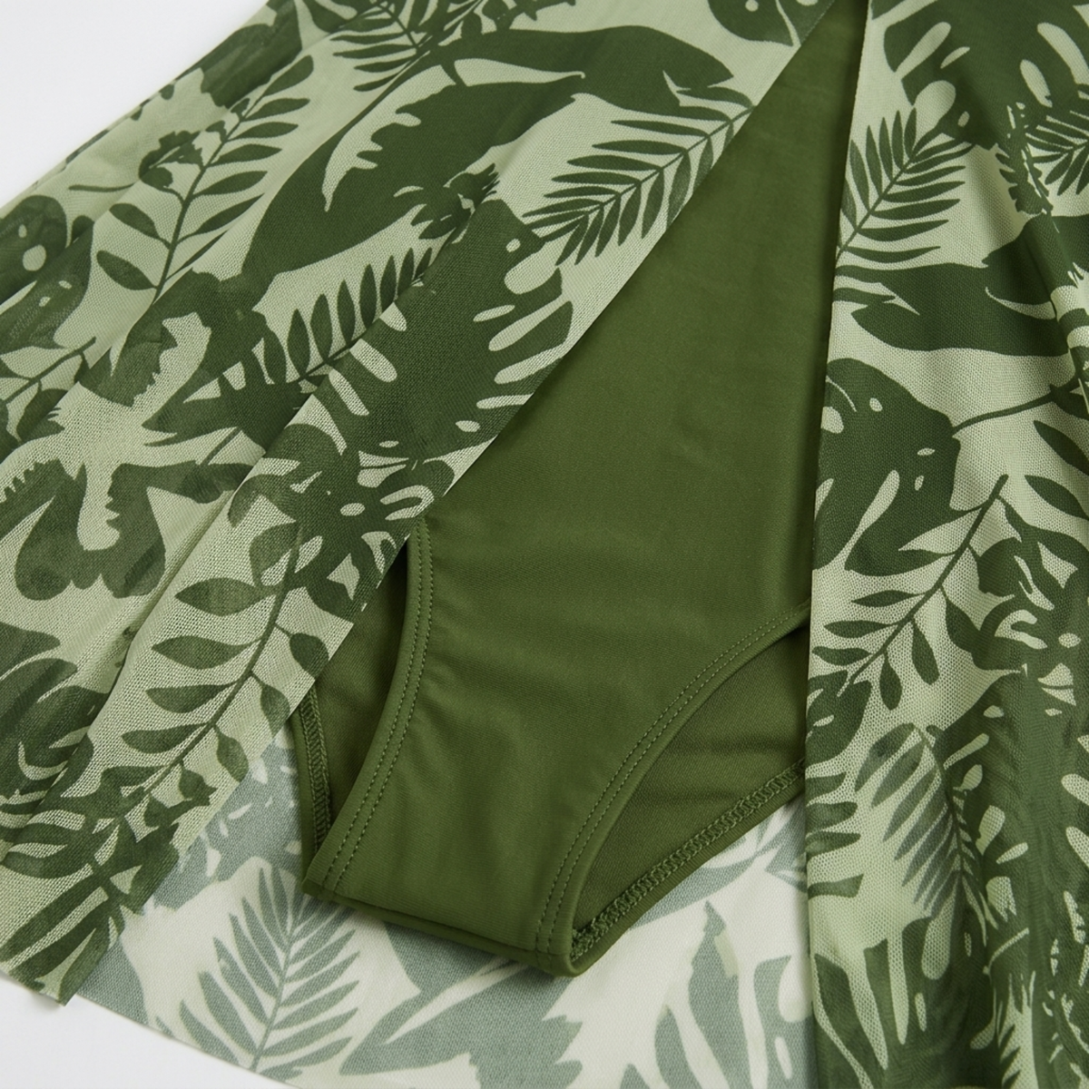 Maillot de bain une pièce grande taille pour femme avec paréo intégré imprimé fleuri