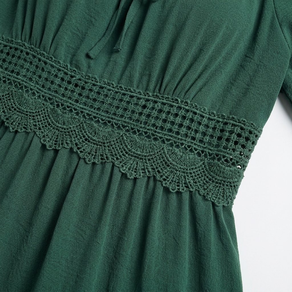 Robe longue grande taille imprimée champêtre à col carré et manches papillon