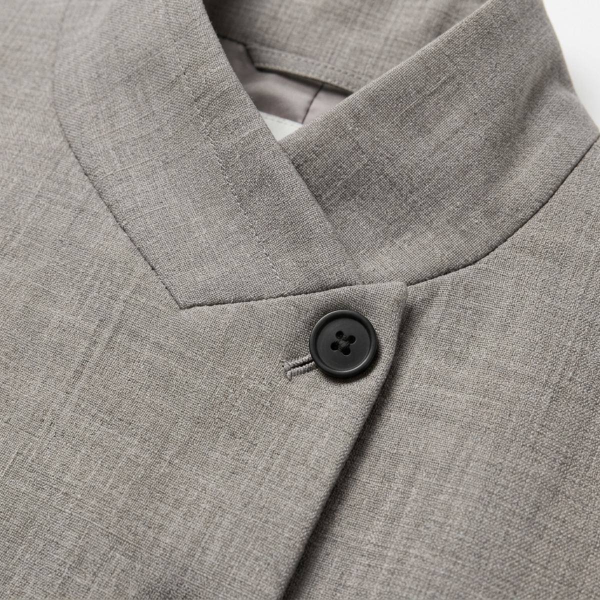 Veste en Polyester Femme – Col Montant et Coupe Asymétrique Décontractée