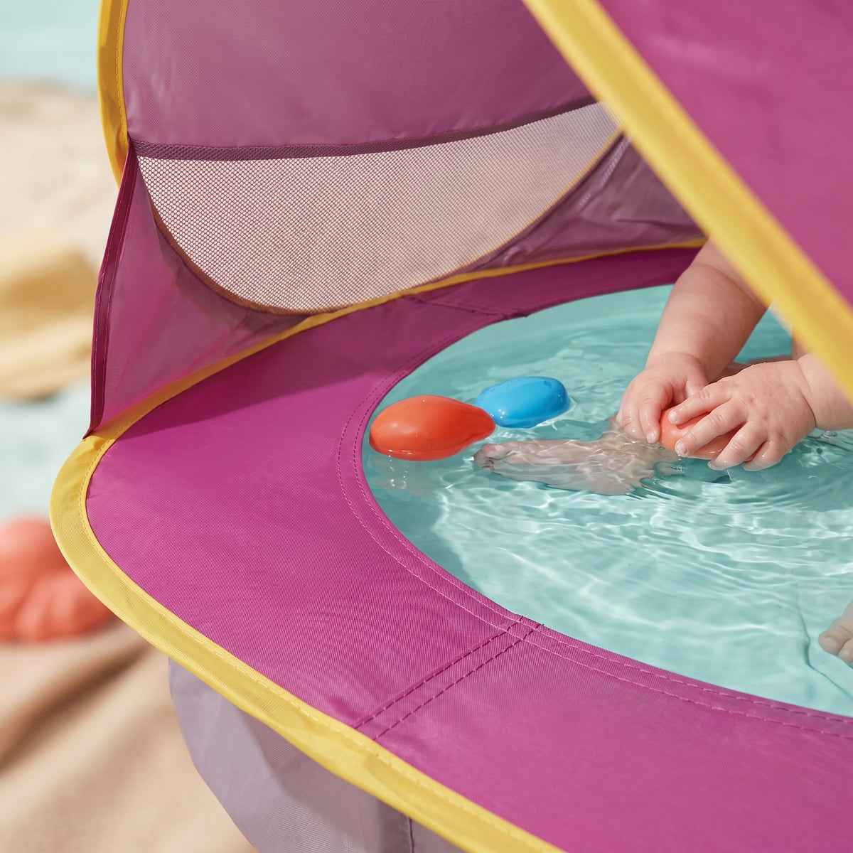 Tente de Plage Bébé avec Piscine Intégrée et Protection Solaire UPF 50+