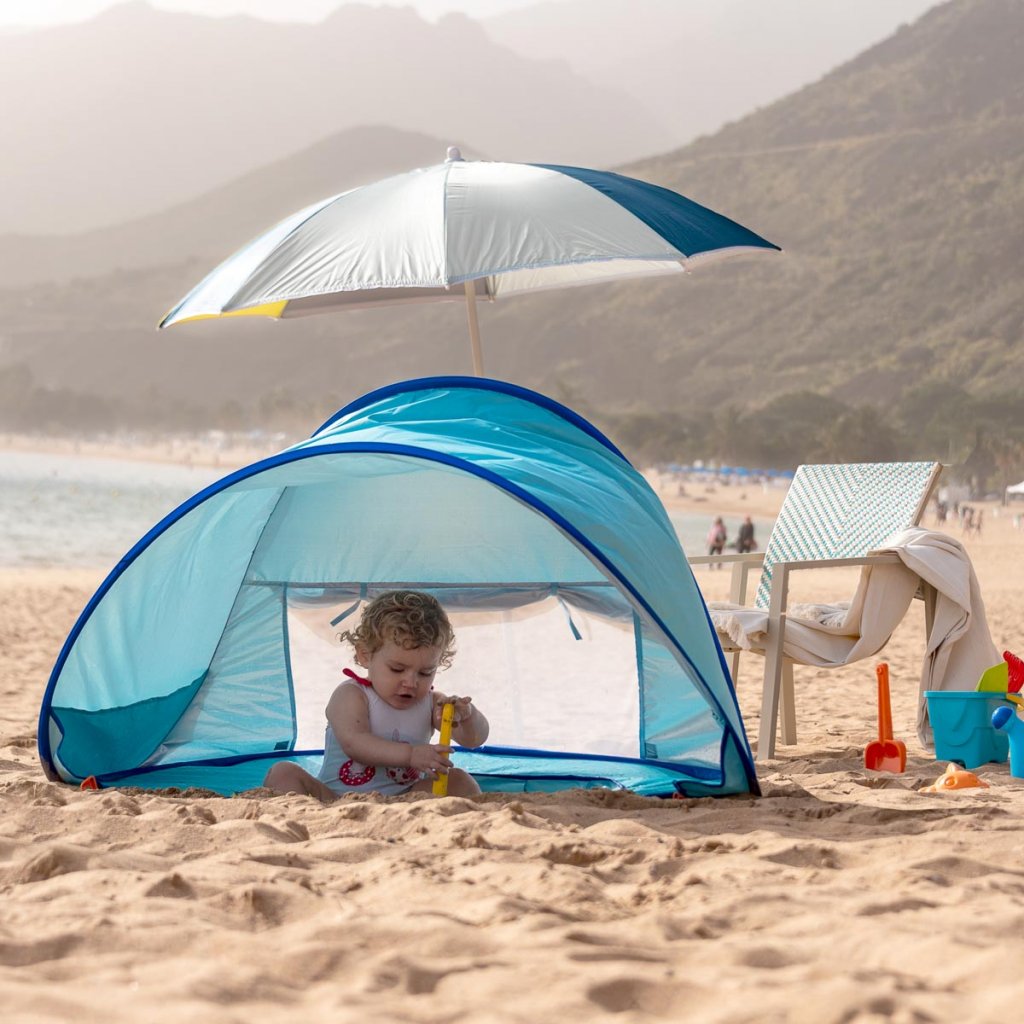 Tente de Plage Bébé avec Piscine Intégrée et Protection Solaire UPF 50+