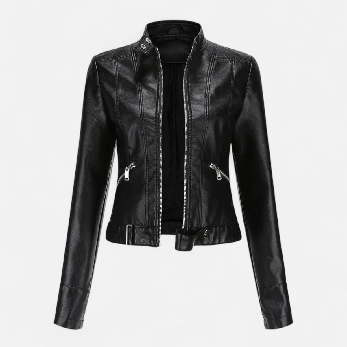 Ancienne Monde | Blouson Femme en Cuir Végan Style Classique Raffiné