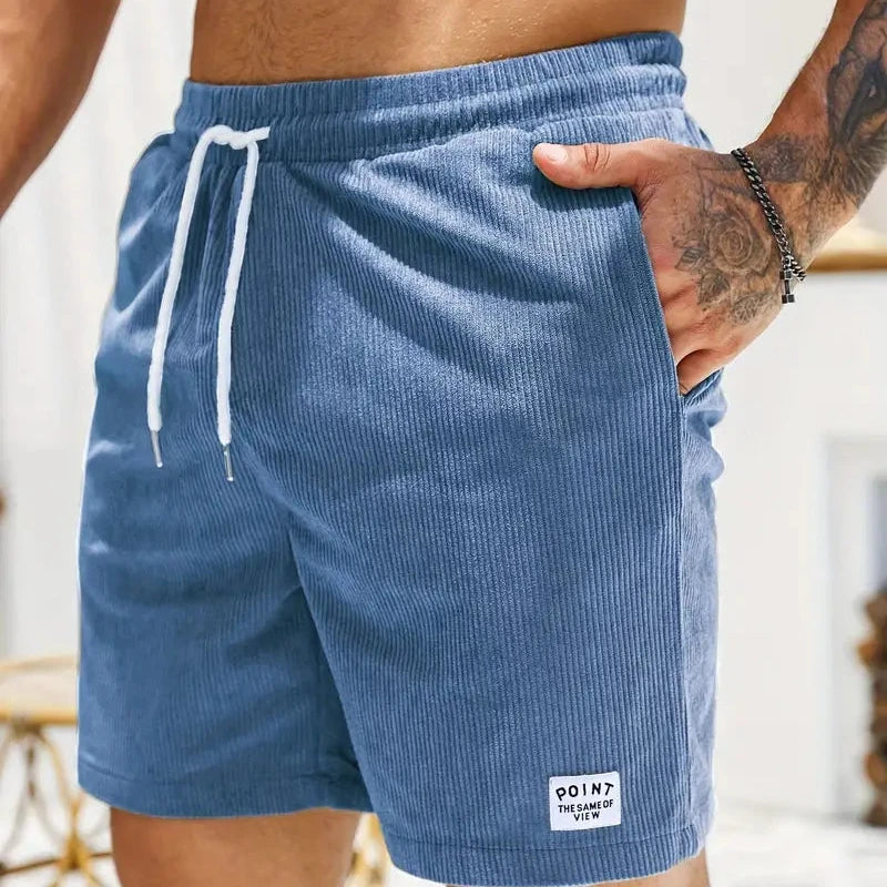 Haut short velours homme — vêtement décontracté d'été à lacet