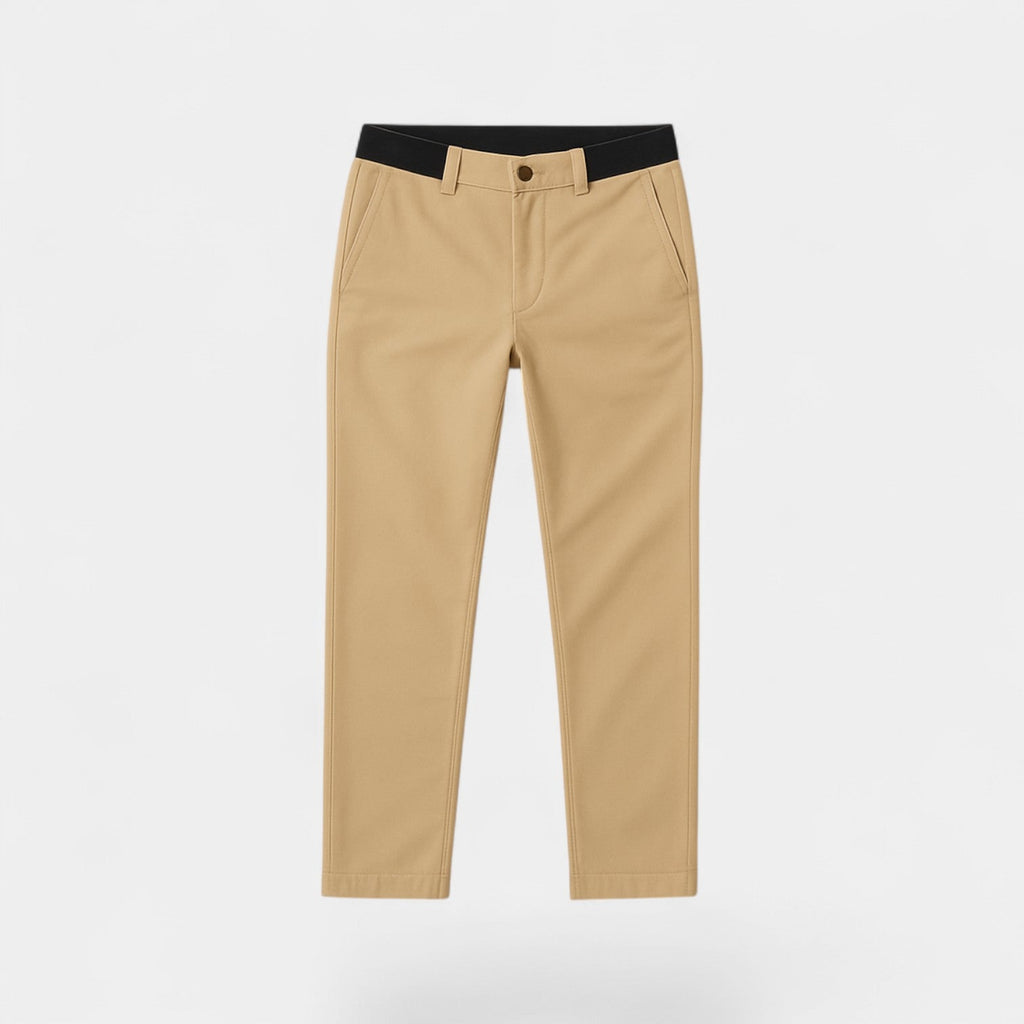 Chino en Coton Homme – Coupe Ajustée et Effilée Taille Plate Discrète