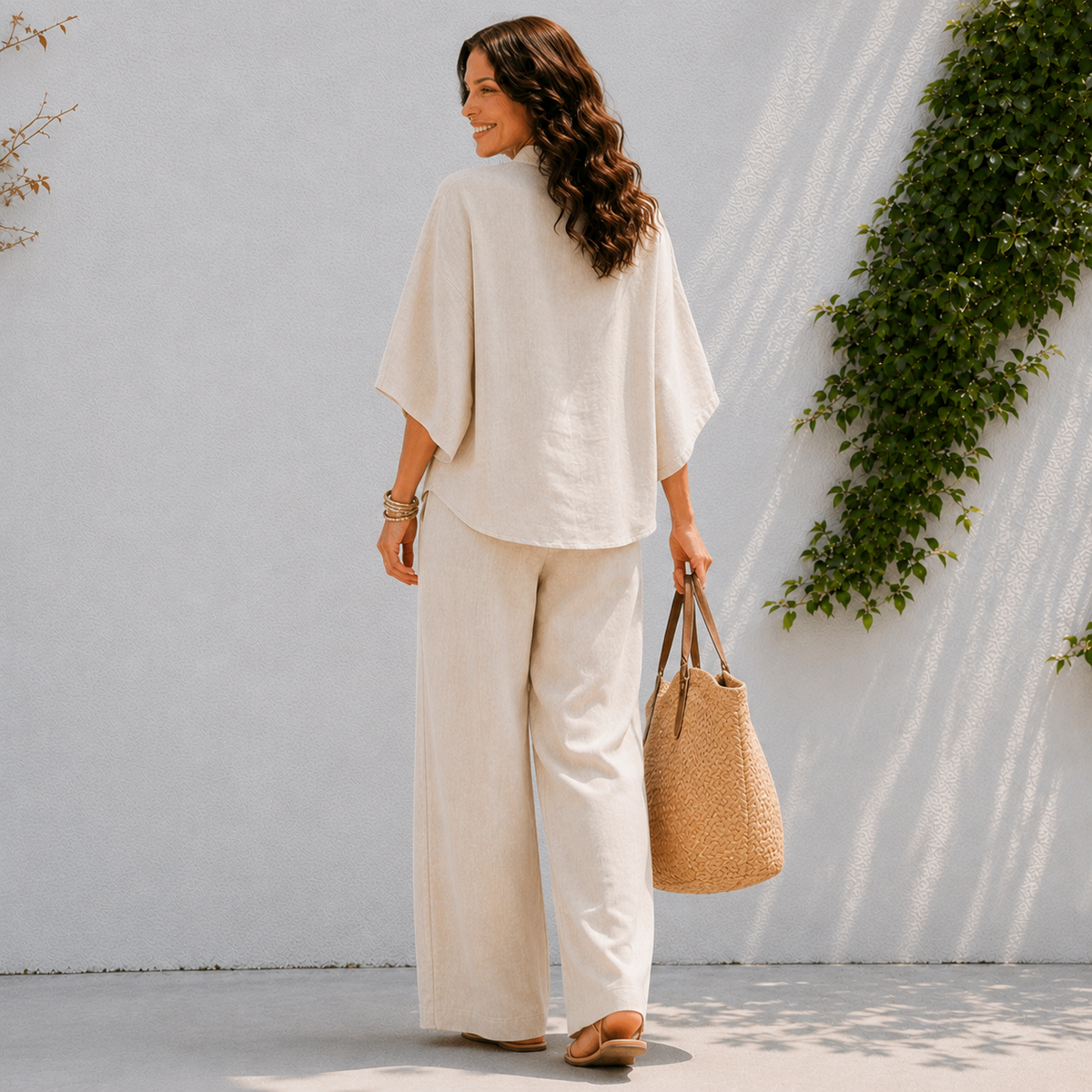 Ensemble deux pièces pour femme - chemise oversize et pantalon été