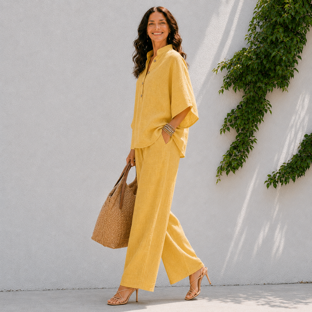 Ensemble deux pièces pour femme - chemise oversize et pantalon été