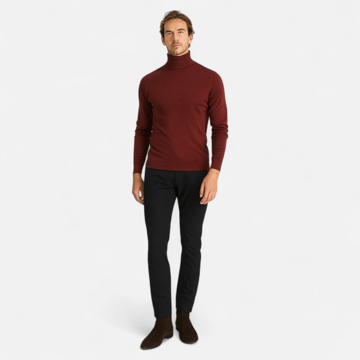 Ancienne Monde | Pull Homme Col Roulé en Coton Style Intemporel