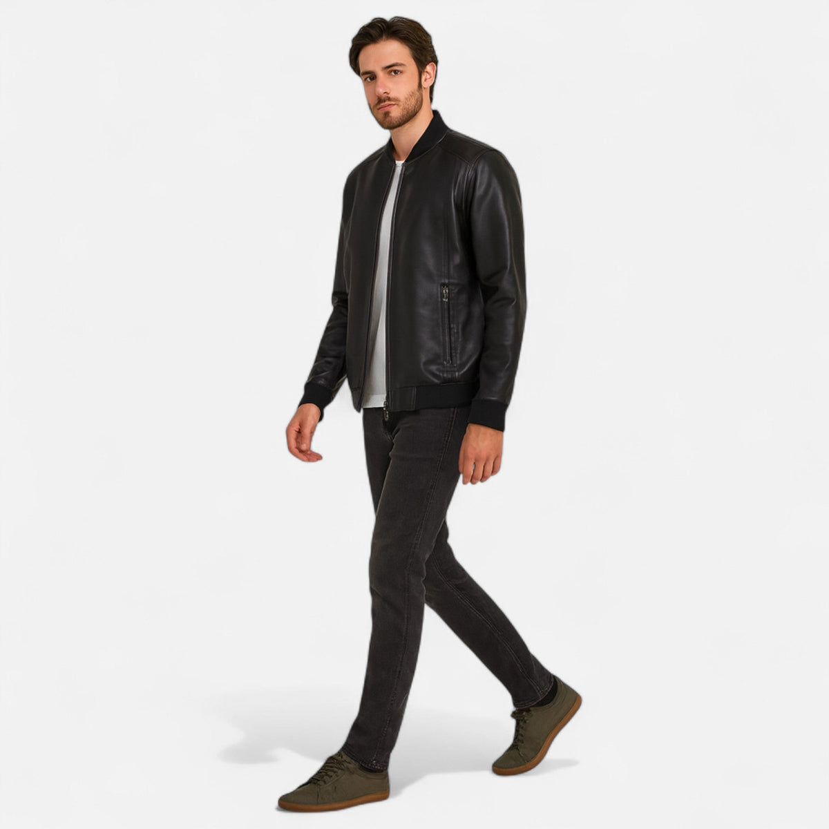 Ancienne Monde | Blouson Homme en Cuir Végan Style Classique