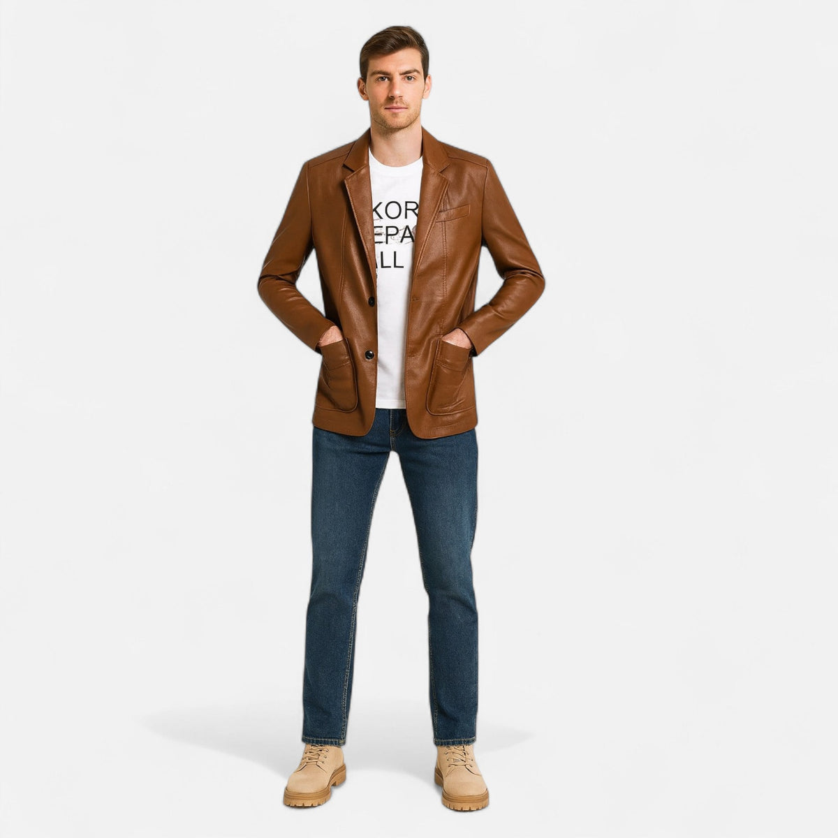 Ancienne Monde | Blouson Homme en Cuir Végan Artisan Style Héritage