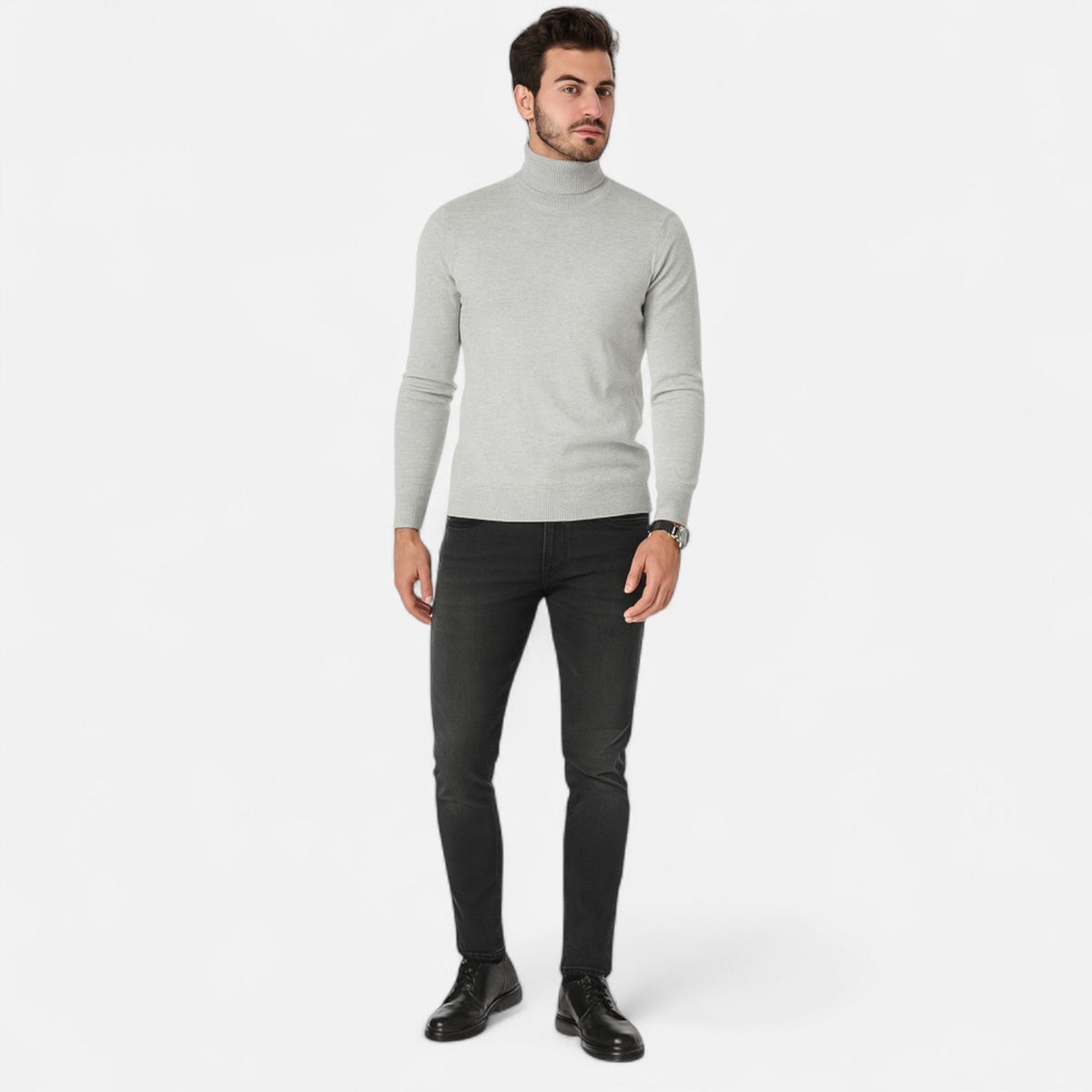 Ancienne Monde | Pull Homme Col Roulé en Laine Style Classique