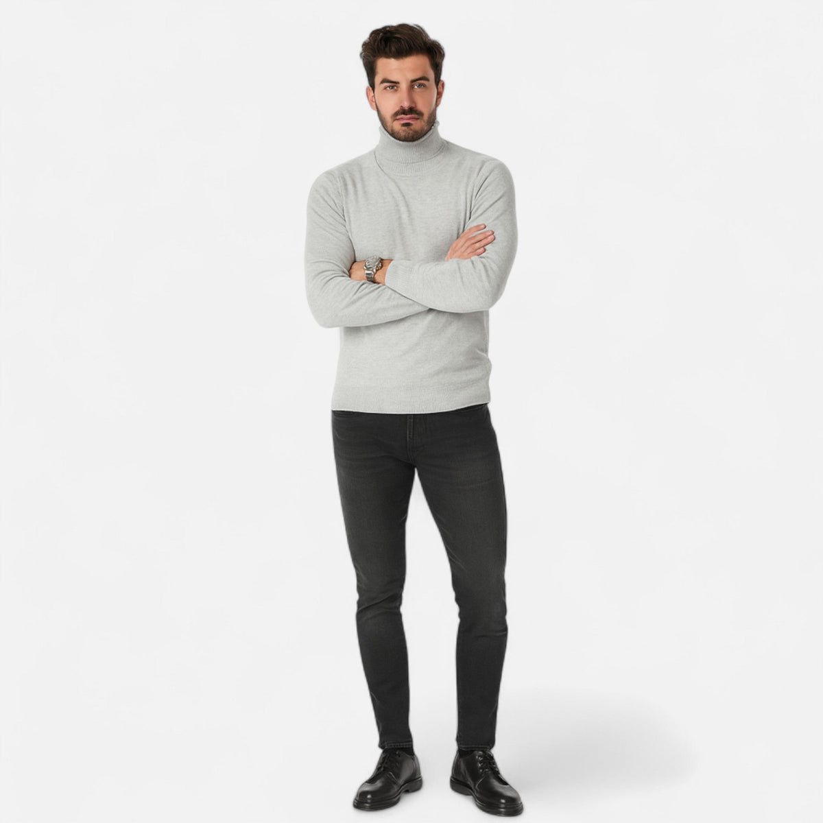 Ancienne Monde | Pull Homme Col Roulé en Laine Style Classique